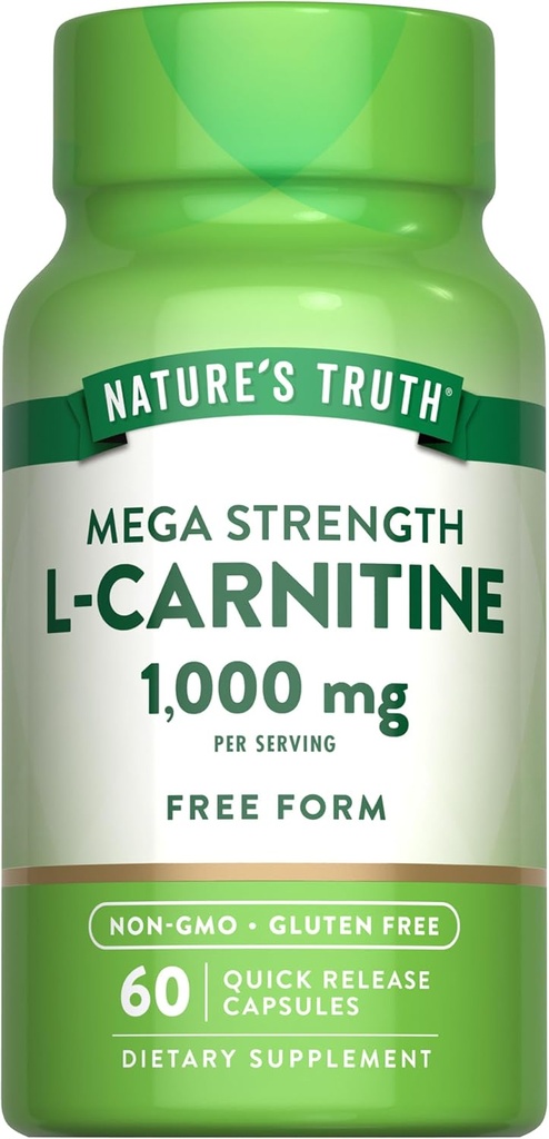 Nature's Truth L-Carnitine 1000mg | 60 Capsules | Mega Strength | Free Form | Non-GMO & Gluten Free Supplement 2