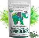 Chlorella Spirulina Powder Organic + Spirulina Chlorella Tablets | Organic| Rich in Chlorophyll | Greens Superfood Powder & Tablets Bundle 3