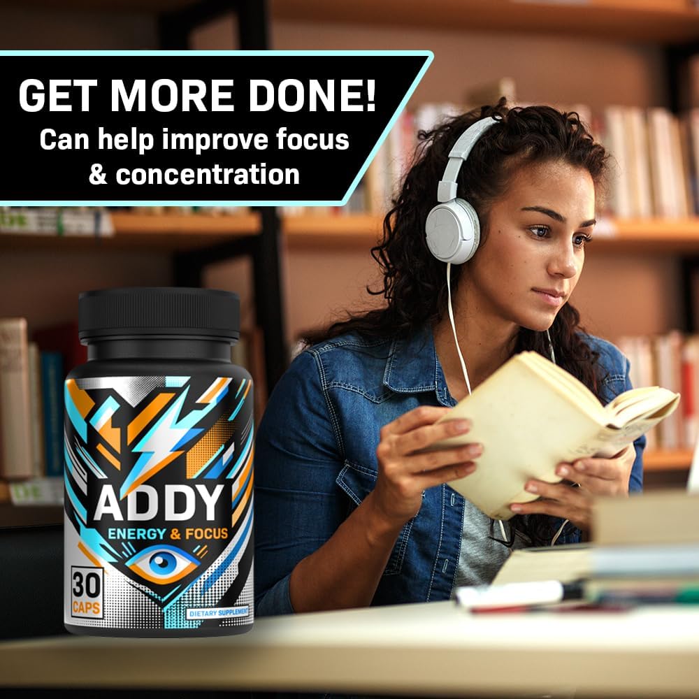 Addy Energy - Focus & Energy Supplement - Brain Booster - Adderall Alternative - Focus, Increase Productivity - Clean Energy - Sharp Focus - 30 Day Supply 4
