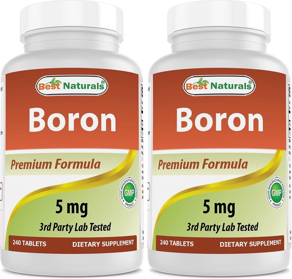 Best Naturals Boron Supplements 5 mg 240 Tablets (240 Count (Pack of 2)) 2