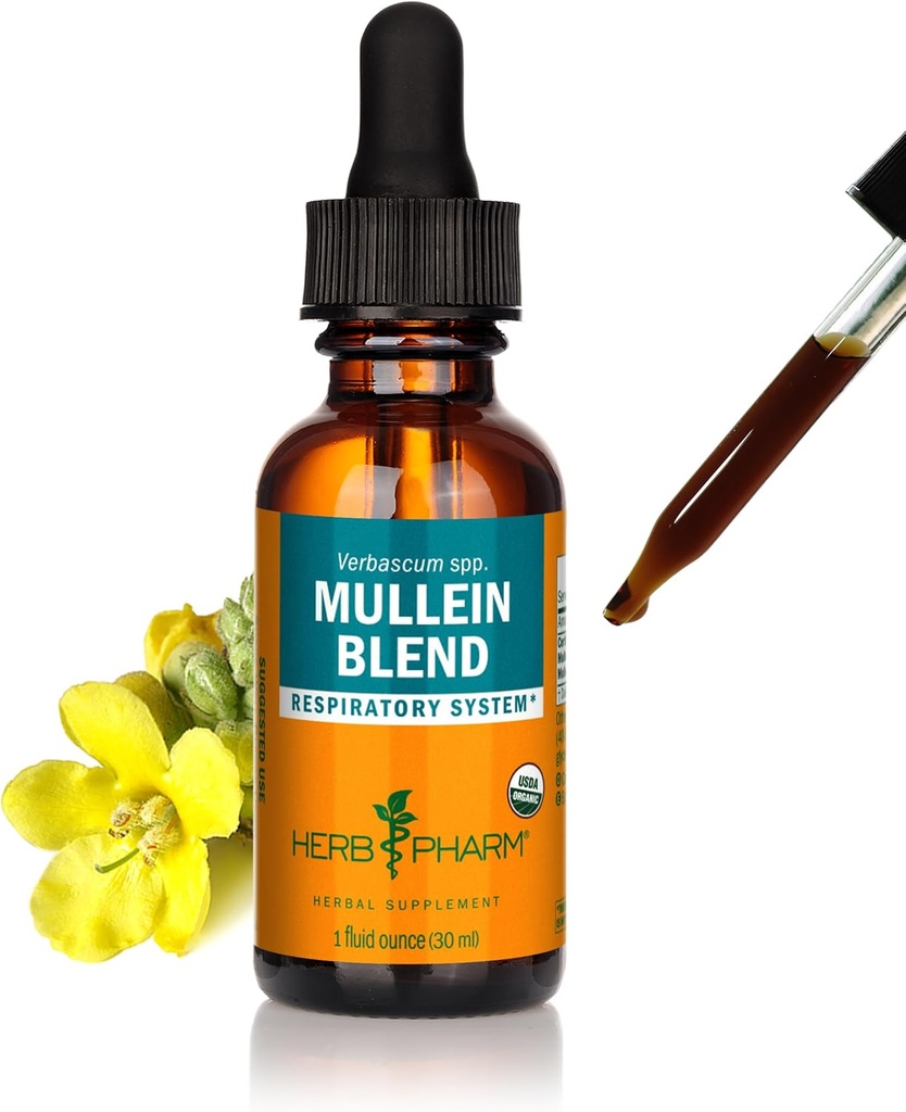Herb Pharm Certified Organic Mullein Blend Liquid Extract for Respiratory System Support - 1 Ounce 2