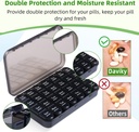 Daviky Weekly Pill Organizer 4 Times a Day, Medicine Pill Organizer Daily Pill Box Organizer, Large 7 Day Pill Case for Travel with 28 Compartment to Hold Medication, Vitamin and Supplement 5