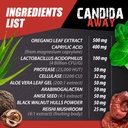 Organic Reishi Mushroom Powder - CANDIDA AWAY - Digestive Cleanse (2 bottles 120 capsules) - Anti Overgrowth Supplement - Oregano Leaf Extract - candida away extra strength - candida cleanse - candida 6