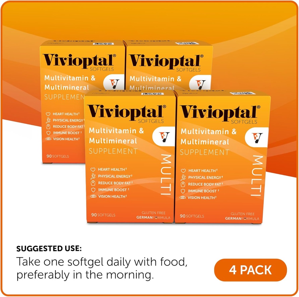 Vivioptal Multi, 90 Softgels (1 Year Supply), Multivitamin & Multimineral, Gluten Free, German Formula 6