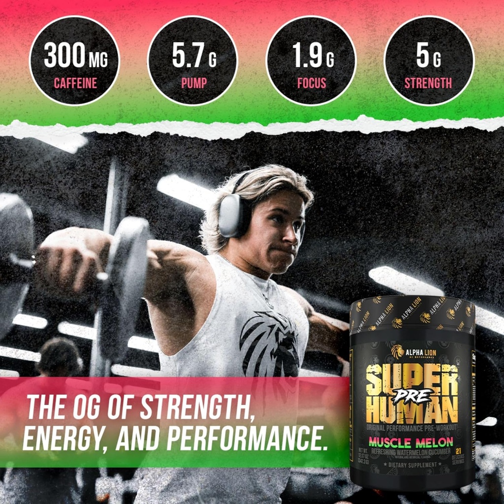 ALPHA LION Superhuman Pre Workout Powder & Post Workout Recovery Bundle, Sustained Energy & Focus + Lean Muscle Growth, Strength & Volume (Muscle Melon & Muscle Marg) 5