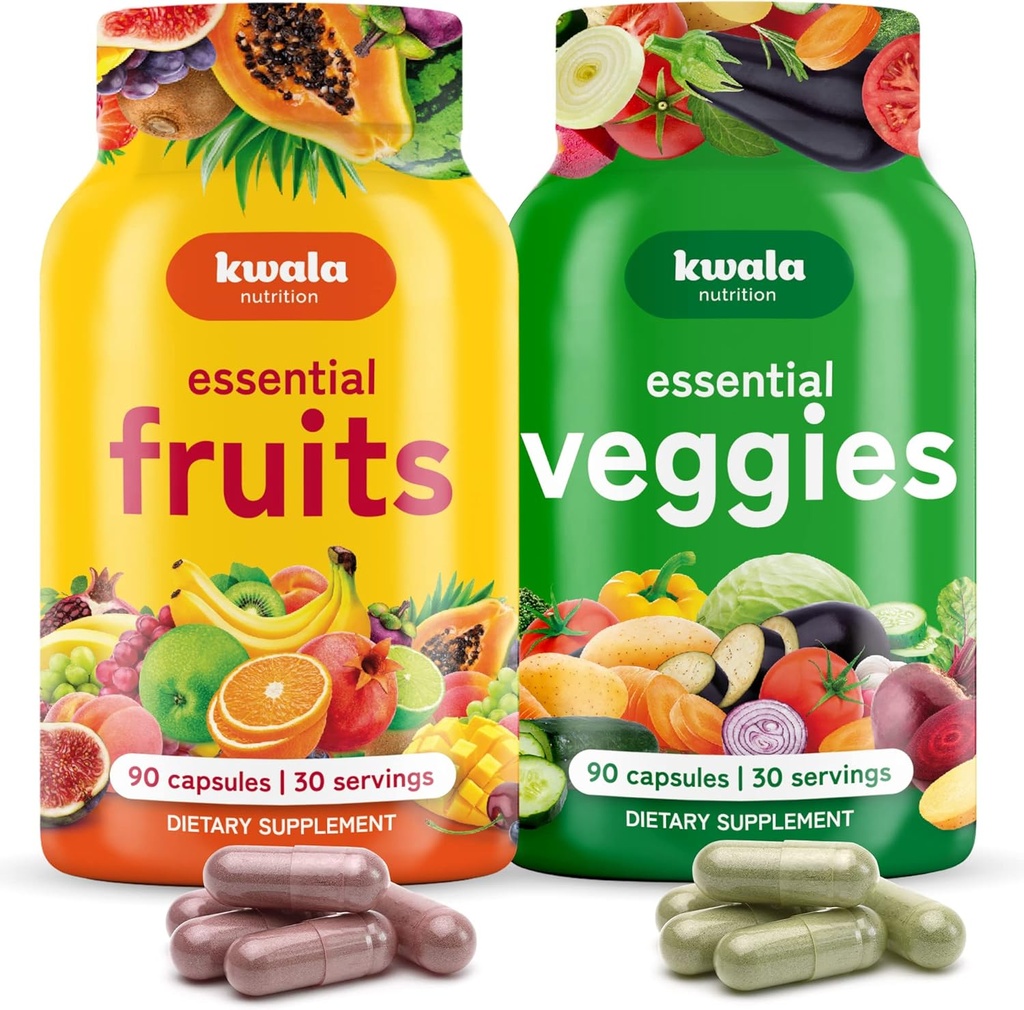 Fruit and Veggies Supplement - 180 Capsules Total - Non GMO, Soy Free (Pack of 2) 2