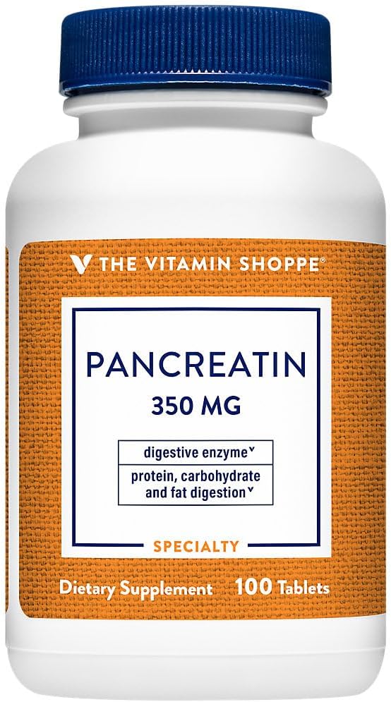 The Vitamin Shoppe Pancreatin 500MG, Natural Digestive Enzyme Supplement, Supports Digestion of Fats, Protein, Carbohydrates (100 Tablets) 2