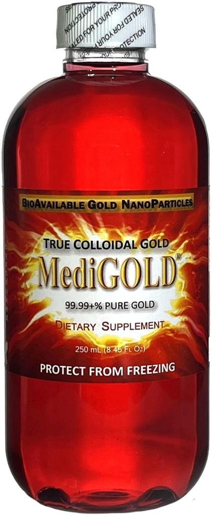 MediGOLD® True Colloidal Gold AuNP Nutritional Supplement - 250 mL in Clear Plastic Bottle 3