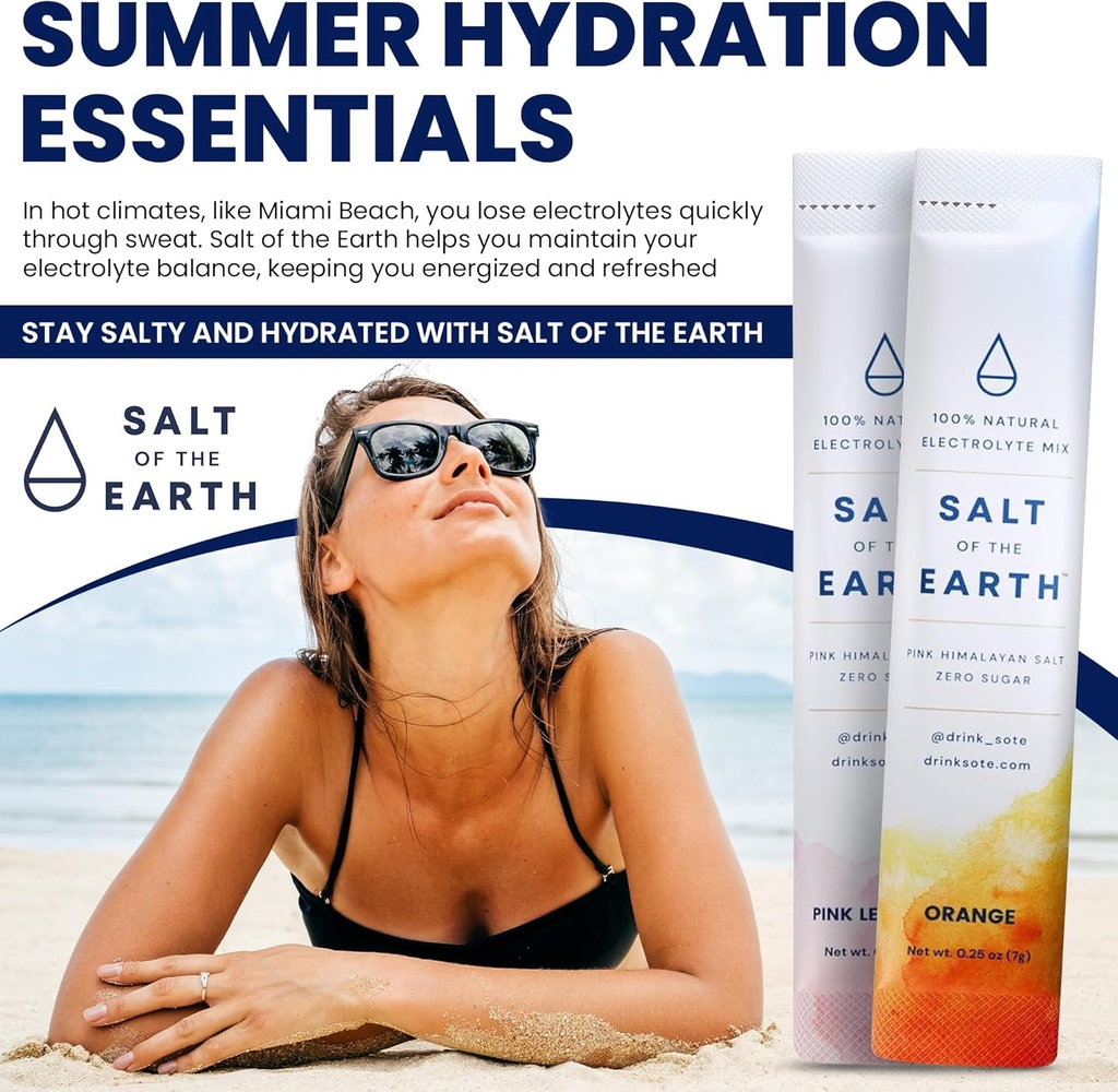 Salt of the Earth Premium Zero-Sugar Electrolyte - Made with Pink Himalayan Salt - Hydration Powder Packets | Premium Ingredients | Keto & Paleo Friendly | 30 Sticks, Grapefruit 4