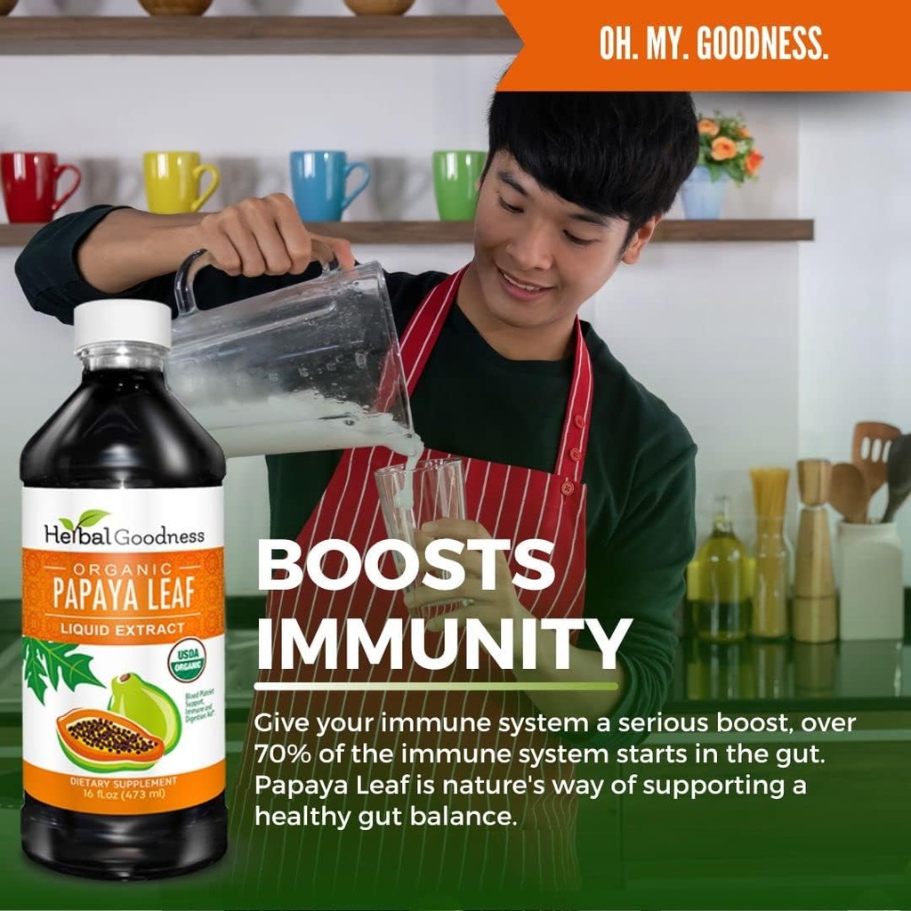 Papaya Leaf Extract for Platelets & Papaya Enzyme Bundle – 10X Digestive Capsules & 15X Liquid Platelet Support – Immune, Gut, and Digestive Health 4