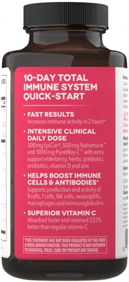 Clinical Immunity - Quick-Start - Immune System Support - Rapid Immunity Response - Boosts Antibodies, B + T + NK Cells, Neutrophils & Macrophagens - Black Elderberry & Pre + Probiotics - 60 Capsules 4