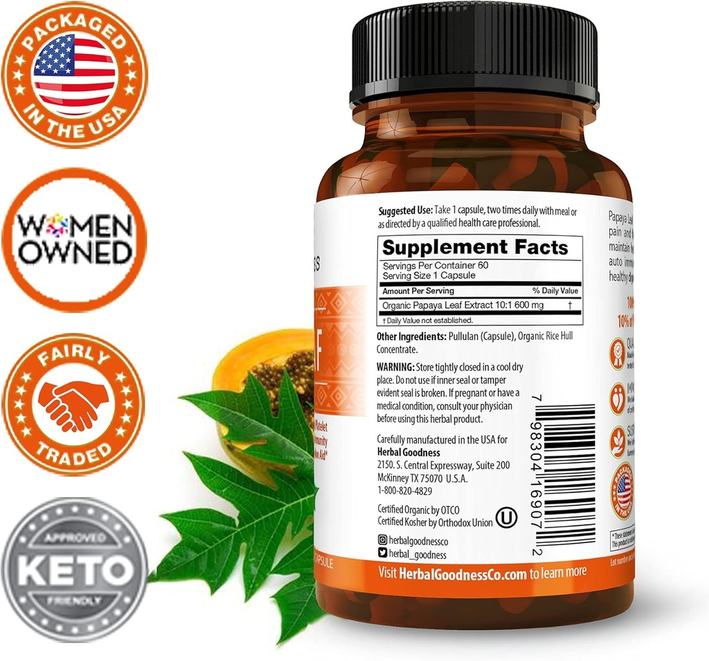 Papaya Leaf Extract for Platelets & Papaya Enzyme Bundle – 10X Digestive Capsules & 15X Liquid Platelet Support – Immune, Gut, and Digestive Health 5