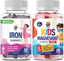 Magnesium Gummies for Kids 500mg & Iron Gummies for Adults - Iron Vitamins with Vitamin C 2