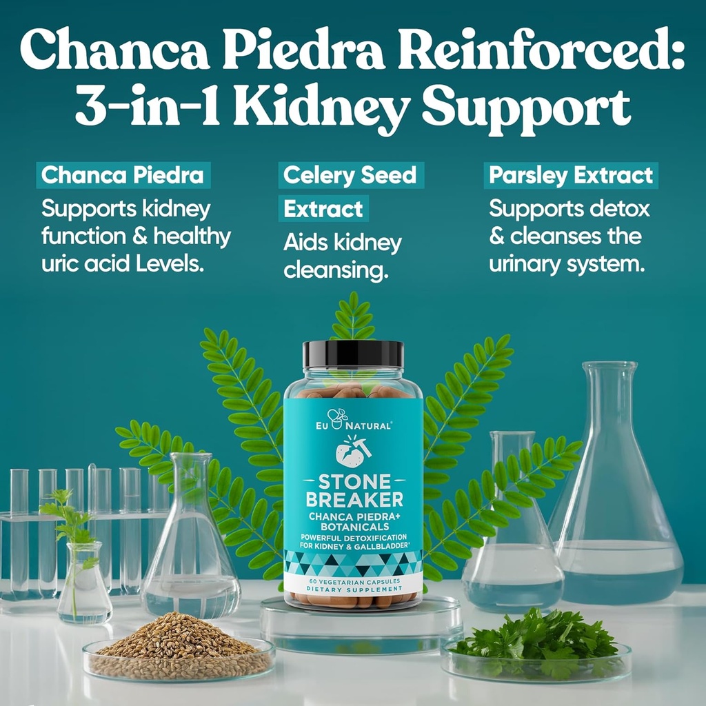 Chanca Piedra Stone Breaker 3-Pack Bundle – Natural Dissolver, Kidney Cleanse & Gallbladder Supplement – Detoxify Urinary Tract, Flush Impurities, Clear System – 180 Capsules 6