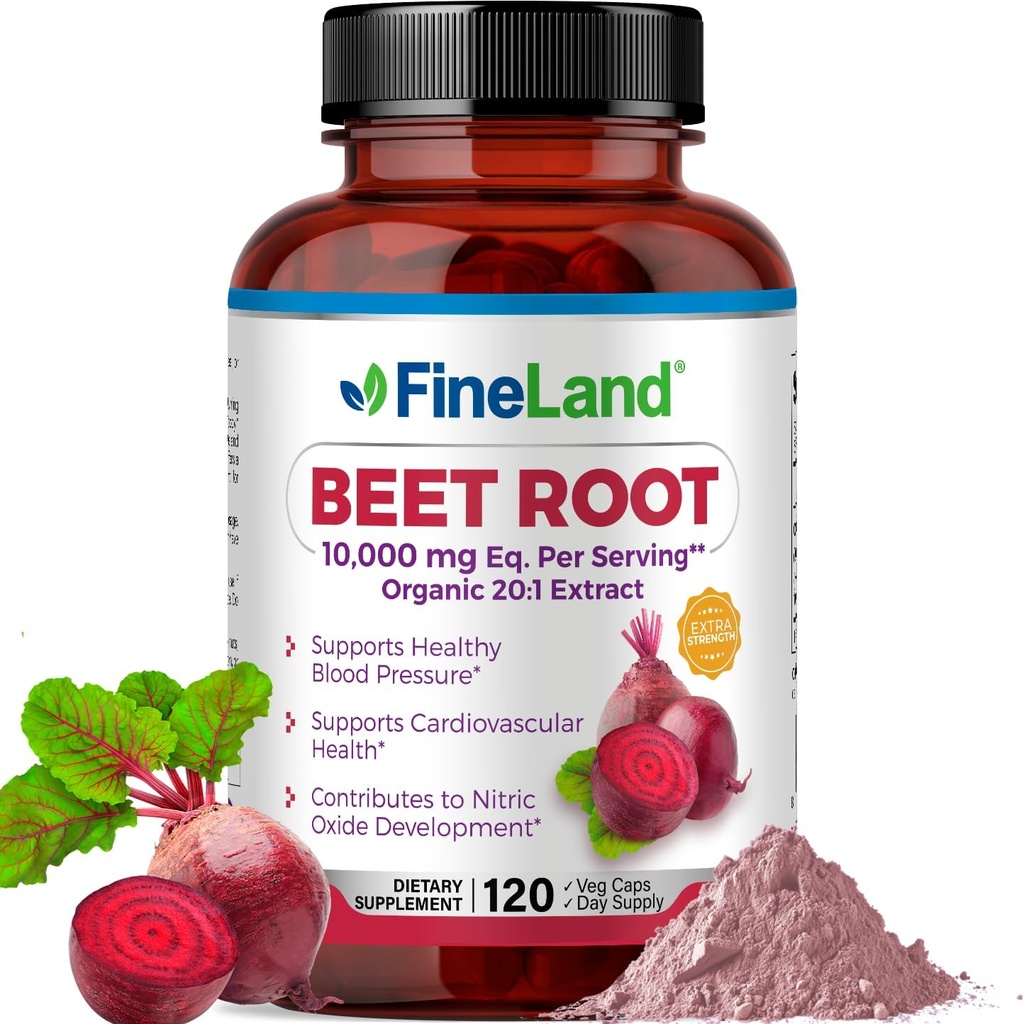 FineLand Beet Root Capsules | Blood Pressure Support 10,000mg Equivalent per Serving | 20:1 Extract,120 Vegan Capsules – Immune System, Circulation & Heart Health – Non GMO, Made in USA 2