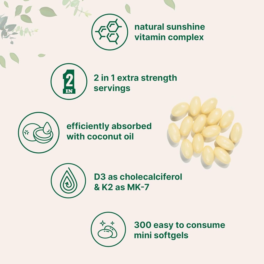 Micro Ingredients Vitamin D3 10,000iu + K2 200mcg Coconut Oil Softgels & Hair Vitamins Complex Capsules Bundle 2 Pack | Essential Sunshine Vitamins | 14-in-1 Advanced Hair Growth Support 5
