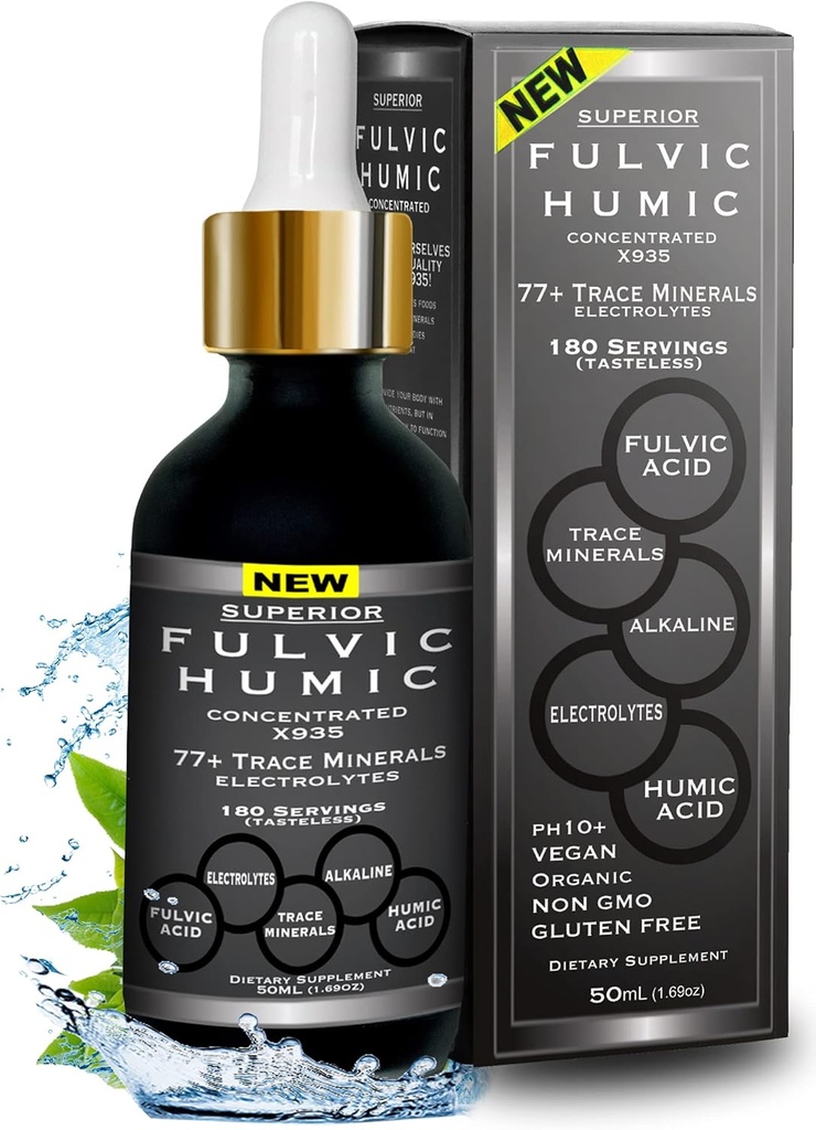 Trace Mineral Drops with Electrolytes - 77 Trace Minerals - 180 Servings- Restore Electrolytes, Improve Gut Health, Leaky Gut Repair - Plant Derived Ionic Trace Minerals from Fulvic & Humic Acid 2