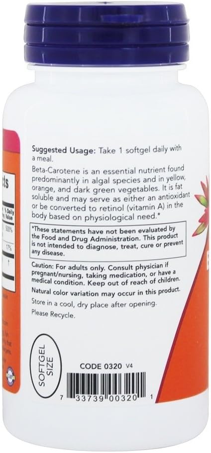 Now Foods - Beta Carotene (Natural) D. Salina with Mixed Carotenoids 25000 IU - 90 Softgels 4