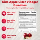 Apple Cider Vinegar Gummies for Kids, 60 Servings. Gluten Free, Vegan and Gelatin Free ACV Gummies 4