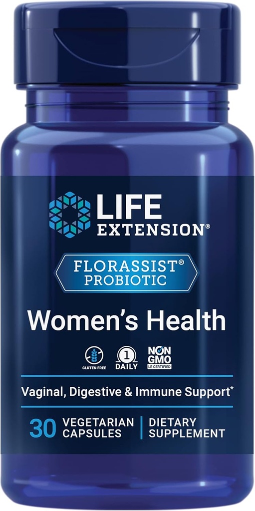 Life Extension FLORASSIST® Probiotic Women's Health, Vaginal Health, Digestive Health, Immune Health, Gluten-Free, Non-GMO, Vegetarian, Once-Daily Formula, 30 Capsules 2