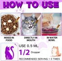 Cat Multivitamin,15 in 1 Cat Vitamins Liquid Drops Supplements for Heart Health, Bones, Joint, Skin & Coat, Bladder, Immune System Support 60ml 3