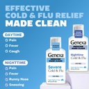 Genexa Clean Cold & Flu Daytime + Nighttime Severe Relief, Dye Free, 0% Artificial Additives, Acetaminophen Fever Reducer, Cough Suppressant, Antihistamine, Organic Blueberry Flavor, 12 fl oz (2 pack) 5
