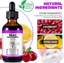 Cat Multivitamin,15 in 1 Cat Vitamins Liquid Drops Supplements for Heart Health, Bones, Joint, Skin & Coat, Bladder, Immune System Support 60ml 6