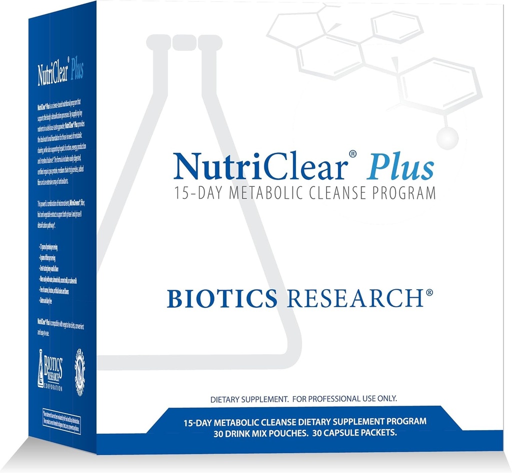 Biotics Research NutriClear Plus Detox Program, Convenient. Single Pack Serving. Easy to Follow Metabolic Cleanse Program. 17 Grams Organic Pea Protein/Serving, 30 Packs. Shaker Bottle. 2