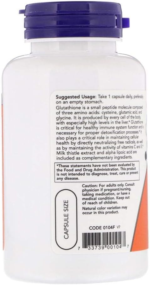 NOW Foods - Glutathione Cellular Antioxidant 500 mg. - 60 Vegetarian Capsules 4