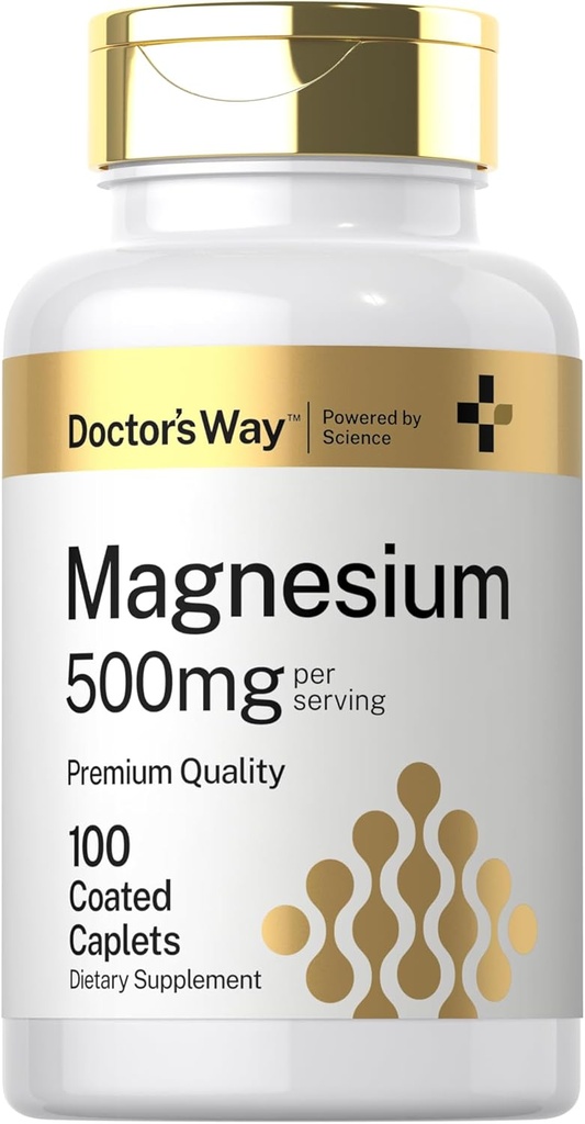 Doctor's Way Magnesium Supplement 500mg | 100 Coated Caplets | Magnesium Oxide | Vegetarian, Non-GMO, Gluten Free 2