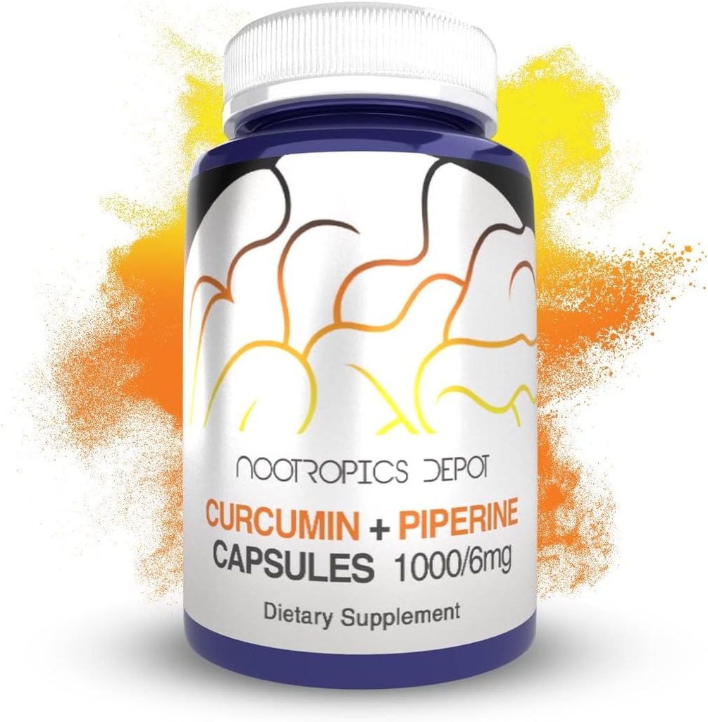 Nootropics Depot Curcumin + Piperine Capsules | 1000mg Curcumin + 6mg Piperine | 180 Count 5