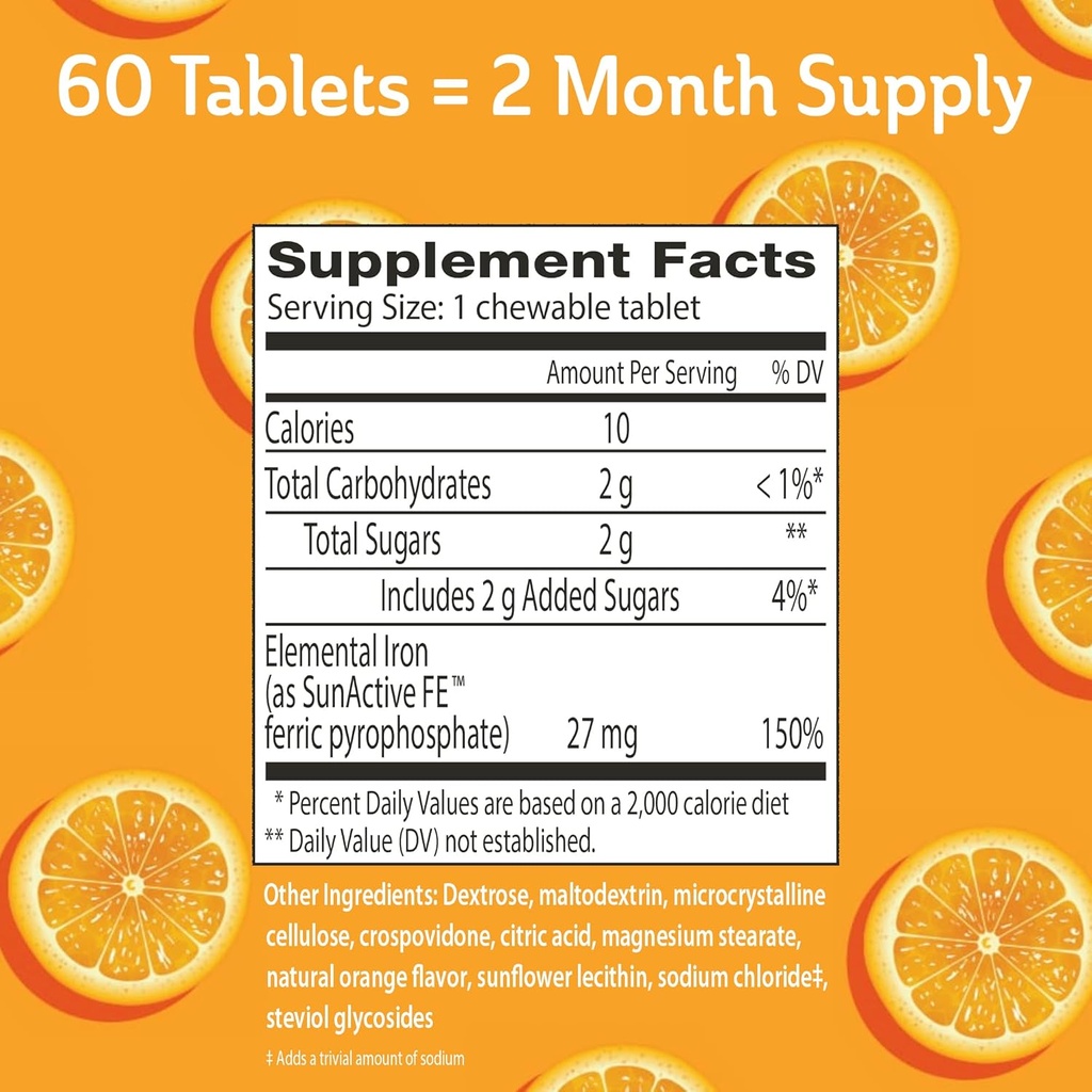 Fergon Iron Restore Chewable Tablets - Gentle on Stomach, Non-Constipating - 27mg Iron for Energy Support – 60 Tablets 5