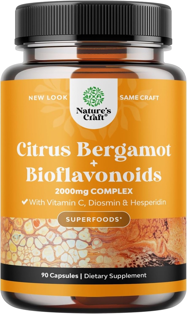 Citrus Bergamot Supplement with Citrus Bioflavonoids - Ultimate Citrus Bioflavonoids Supplement with Citrus Bergamot Extract 1000mg Rutin and Hesperidin for Immunity Support (1 Month) 2