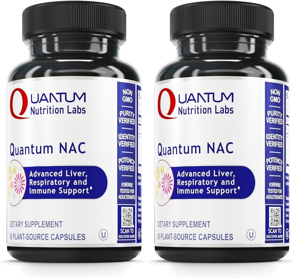 Quantum Nutrition Labs NAC - N-Acetyl-L-Cysteine, Liver & Immune Support, NAC Supplement, N-Acetyl Cysteine, 300mg NAC Per Capsule - 60 Vegetarian Capsules 5