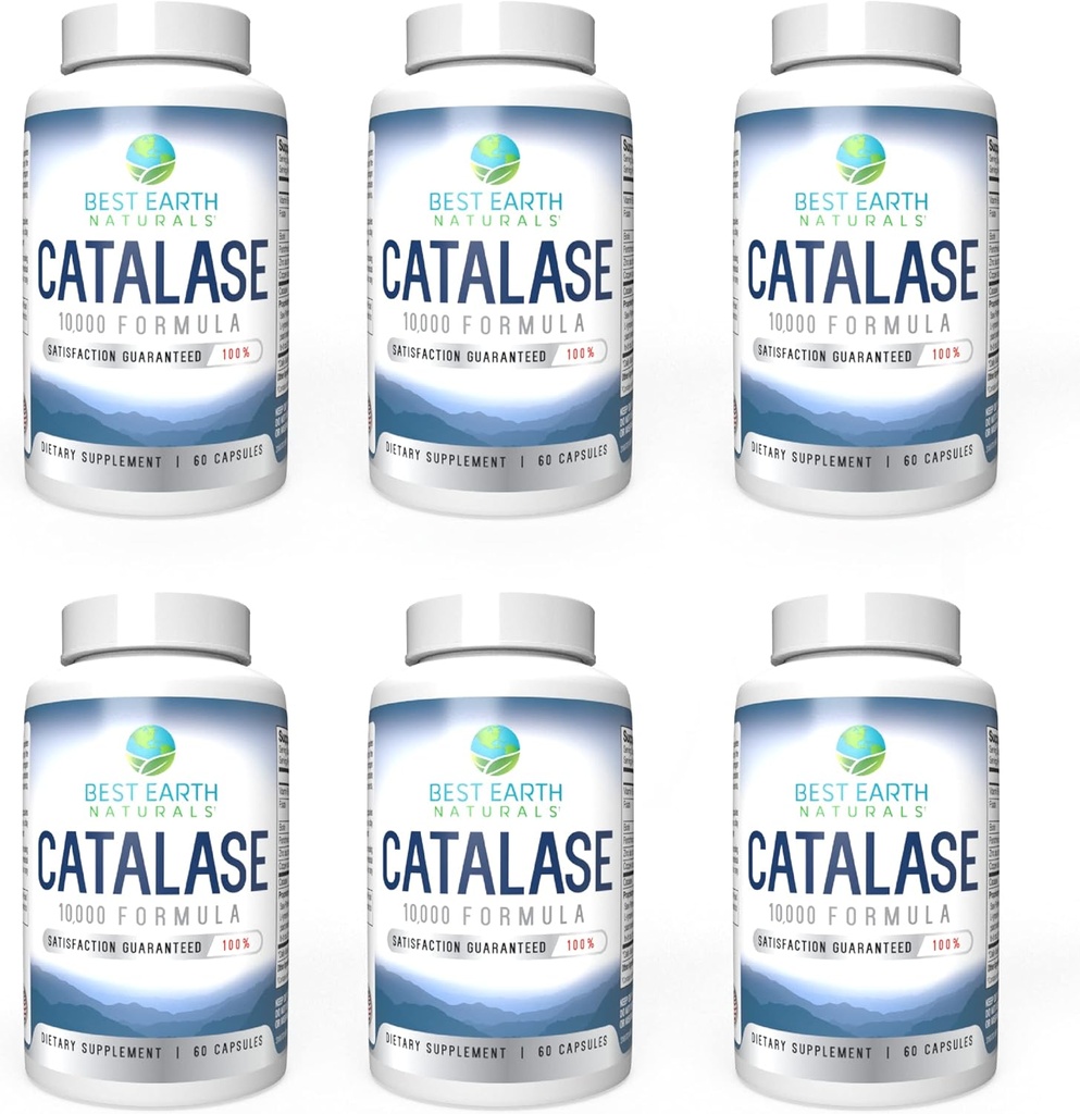 Best Earth Naturals Six Pack of Catalase 10,000 Formula Enzyme Supplement with Saw Palmetto, Biotin, Fo-Ti, PABA - Hair Supplements for Strong Hair - 360 Capsules (180-day Supply) 2