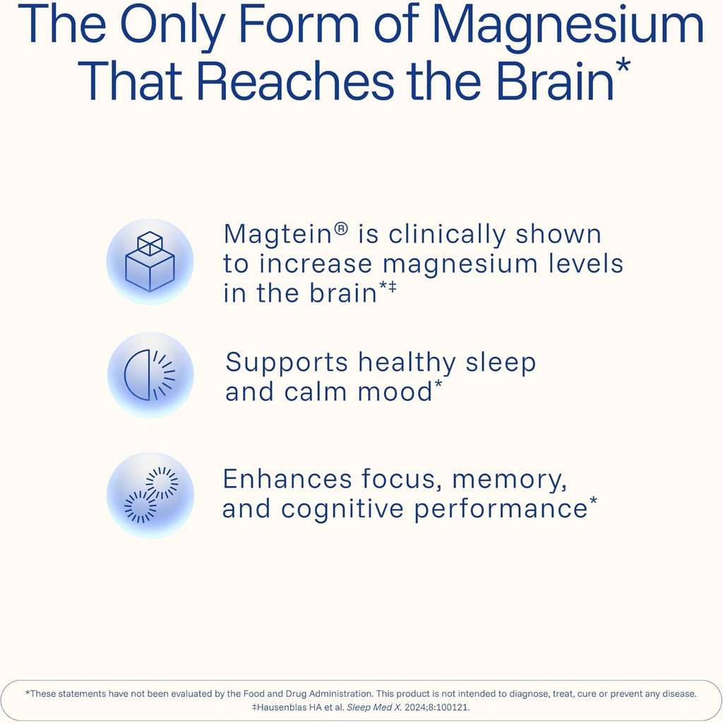 Magnesium L-Threonate Supplement (Magtein), 90 Capsules | Clinically Supported for Brain Health | Optimize Learning, Memory & Focus | 3rd Party Tested 4