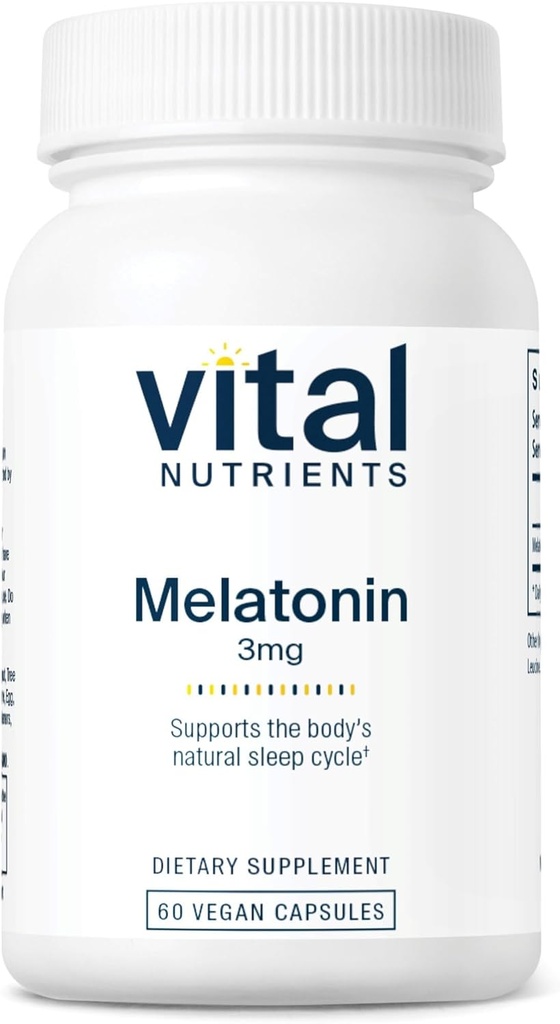 Vital Nutrients Melatonin 3mg | Vegan | Low-Dose Melatonin | Sleep Supplement to Support The Body's Natural Sleep Cycle* | Gluten, Dairy, Soy Free | 60 Capsules 2