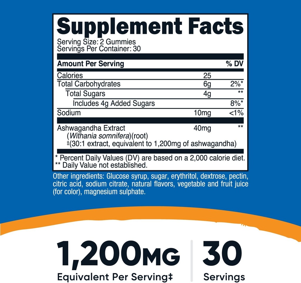 Nutricost Ashwagandha Gummies 1200mg Equivalent Per Serving (Mixed Berry Flavor), 60 Gummies, 30 Servings 3