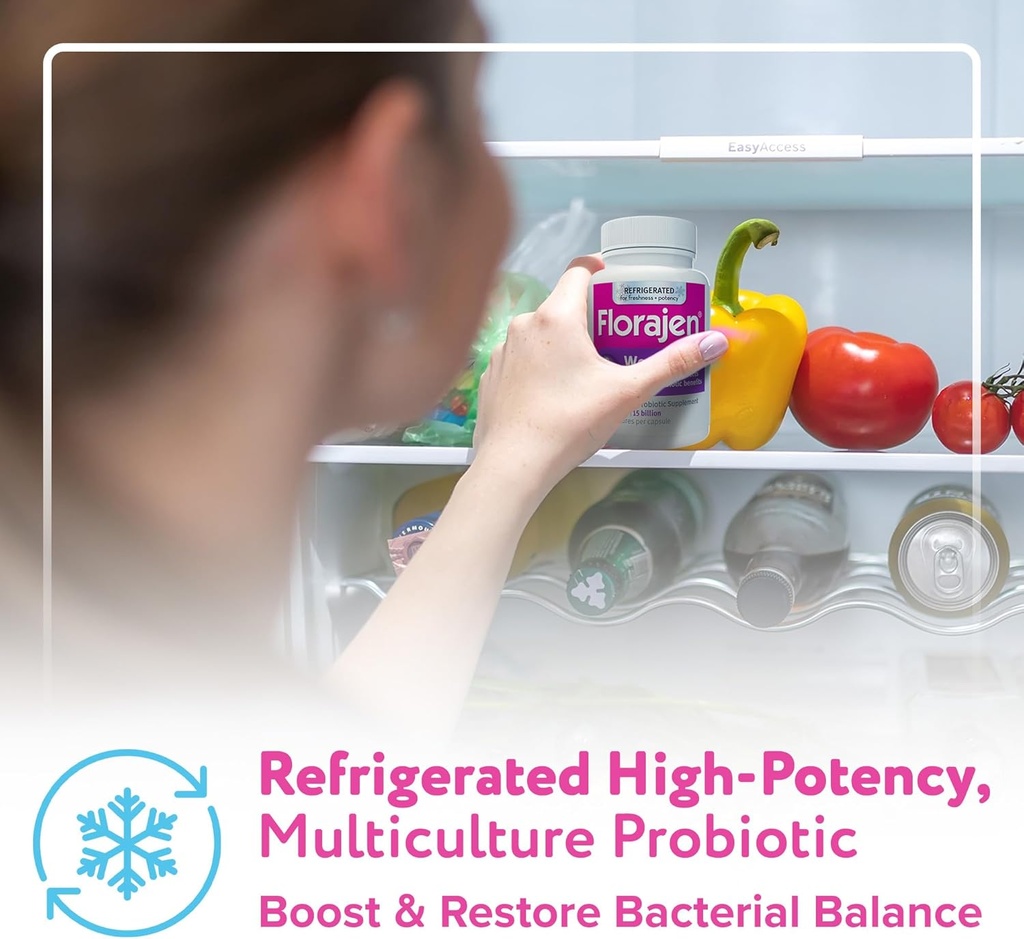 Florajen Women’s Vaginal Probiotic - Gut Health, Vaginal pH Balance, & Constipation Relief - Multi-Strain Formula with Lactobacillus - Refrigerated for Potency - 60 Capsules 6