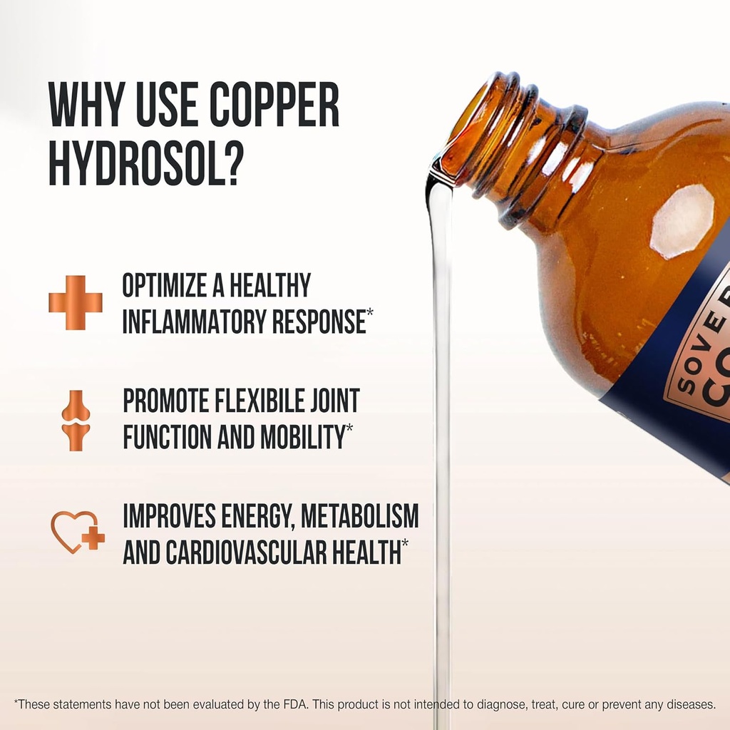 Sovereign Bio-Active Copper Hydrosol - Bioavailable Copper Liquid Supplement for Adults and Kids with Silver Hydrosol for Hair, Skin, and Nails - 32 fl oz (946mL) 6