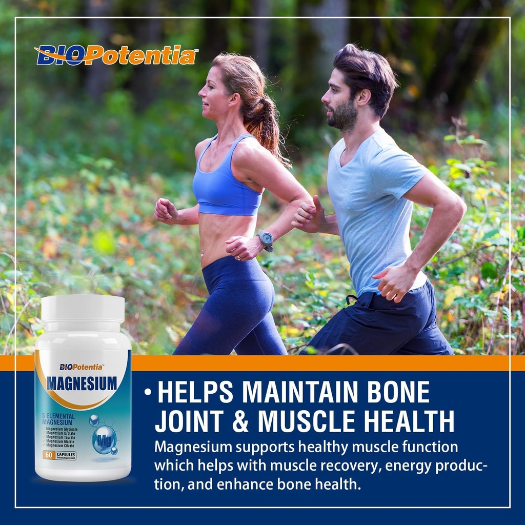 Magnesium Complex Supplement - Magnesium Capsules 500Mg with Glycinate, Citrate, Malate, Taurate & Orotate + B6 | Non-GMO, Gluten Free for Sleep, Muscle & Stress Relief | 60 Vegan Caps. 6