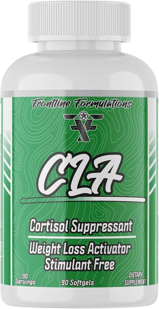 Frontline Fomulations CLA, Cortisol Suppressant, Stimulant Free, Enhances Energy and Metabolism, Increased Energy and Endurance, Train Harder, Recover Faster, Veteran Owned and Operated (90 Servings) 2