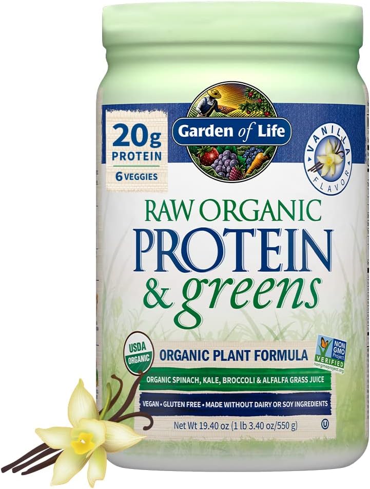 Garden of Life Raw Organic Protein & Greens Vanilla - Vegan Protein Powder for Women and Men, Plant and Pea Proteins, Greens & Probiotics, Gluten Free Low Carb Shake Made Without Dairy 20 Servings 2