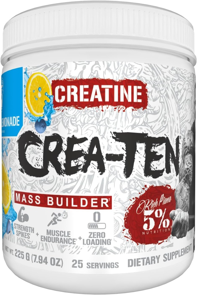 5% Nutrition CreaTEN Creatine Complex + Accelerators | Flavored Creatine Powder for Muscle Gain | Max Power, Strength, Endurance, & Recovery (Blueberry Lemonade) 2