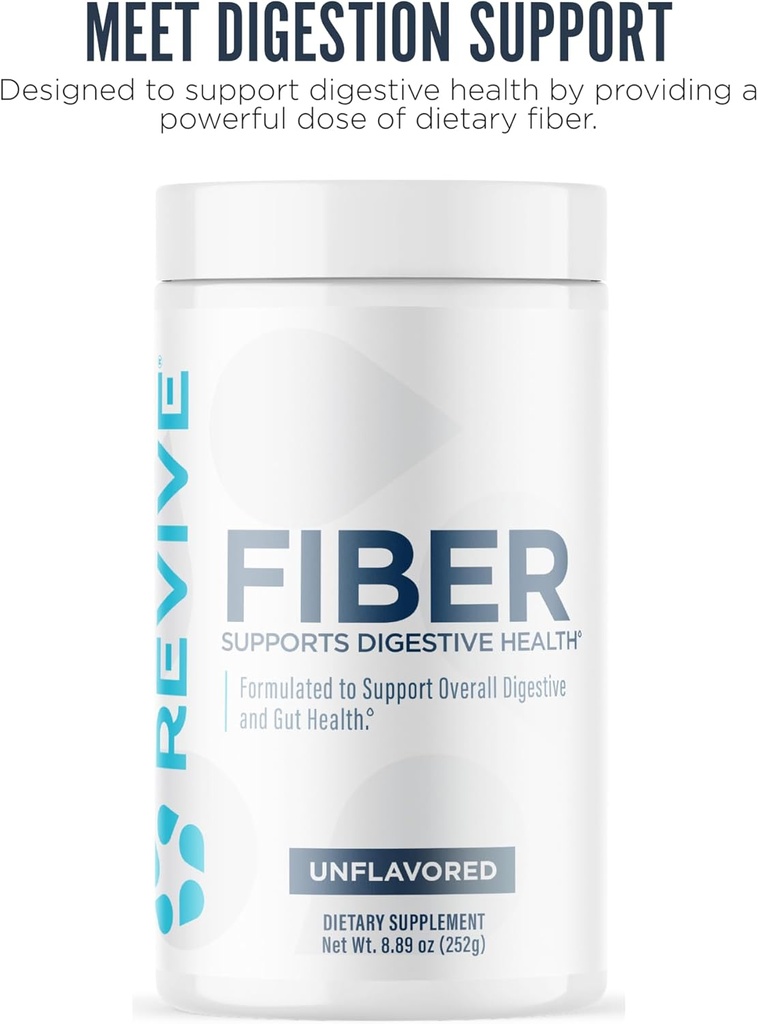 Revive MD Fiber Supplement for Digestive & Gut Health - 5g of Dietary Fiber Supports a Healthy Digestive System with Psyllium Husk & More - 30 Servings, Unflavored 3