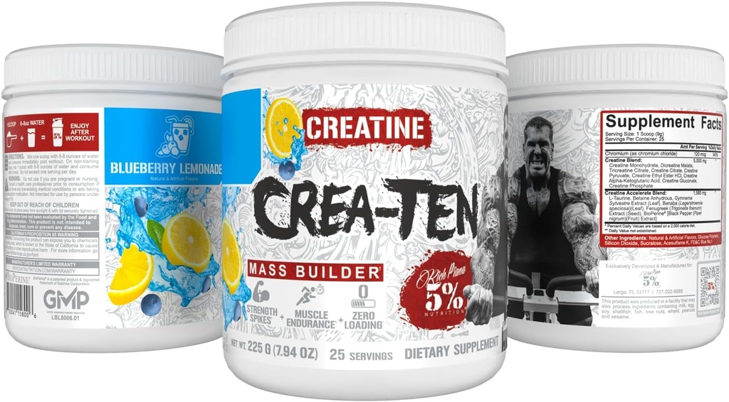 5% Nutrition CreaTEN Creatine Complex + Accelerators | Flavored Creatine Powder for Muscle Gain | Max Power, Strength, Endurance, & Recovery (Blueberry Lemonade) 6