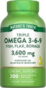Nature's Truth Triple Omega 3 6 9 | 3600mg | 200 Softgels | Fish, Flax, and Borage Oils | Non-GMO & Gluten Free Supplement 2