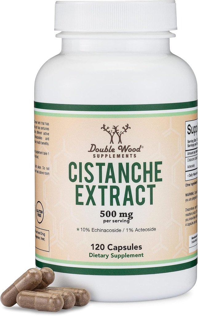 Cistanche Tubulosa Extract 500mg Per Serving (120 Capsules) Cistanche Testosterone Supplement for Men (Standardized to Contain Echinacosides and Acteosides) by Double Wood 2