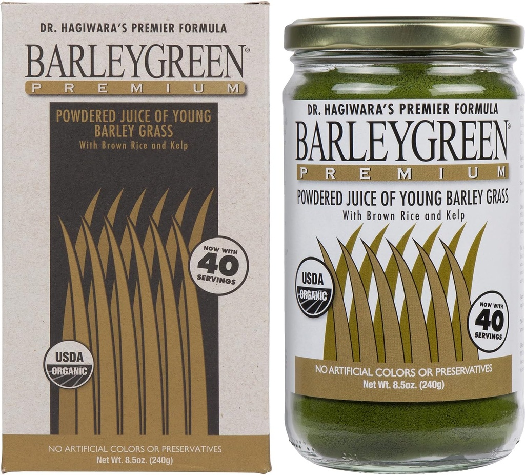 Dr. Hagiwara's Original Premium w/Kelp - Organic Barley Grass Juice Powder 8.5oz (240g) - 40 Servings 4