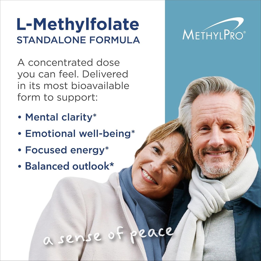 MethylPro L-Methylfolate 15 mg - L Methyl Folate, Methylfolate Supplement for Women & Men, Methylated Vitamin B9 (5-MTHF) for Brain Health, Focus, and Calm - 60 Capsules (Pack of 1) 4